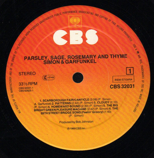 Simon And Garfunkel* : Parsley, Sage, Rosemary And Thyme (LP, Album, RE)