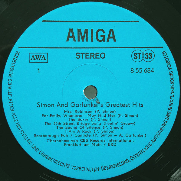 Simon & Garfunkel : Simon And Garfunkel's Greatest Hits (LP, Comp, Blu)