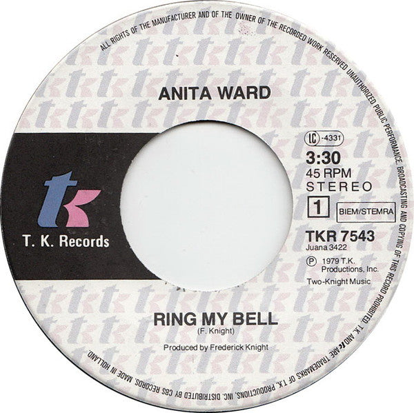 Anita Ward : Ring My Bell (7", Single)
