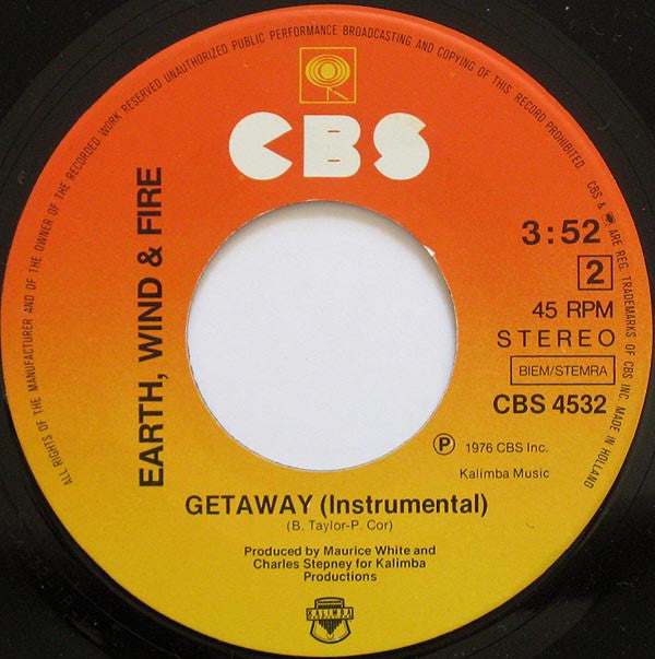 Earth, Wind & Fire : Getaway (7", Single)