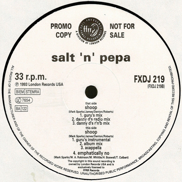 Salt 'N Pepa* : Shoop (12", Promo)