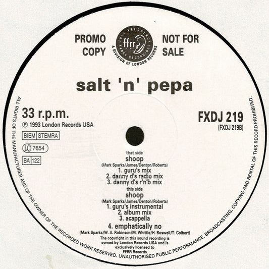Salt 'N' Pepa : Shoop (12", Promo)