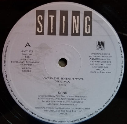 Sting : Love Is The Seventh Wave (New Mix) (12", Maxi, Ltd)