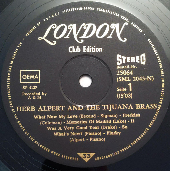 Herb Alpert & The Tijuana Brass : Same (LP, Album, Club)