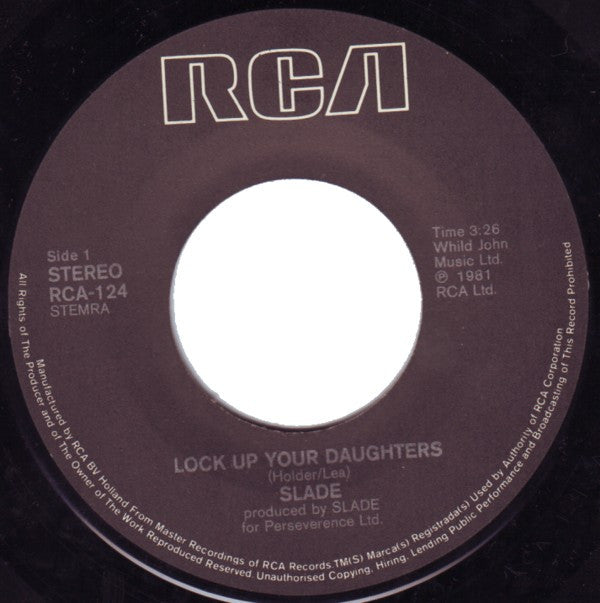 Slade : Lock Up Your Daughters (7", Single)