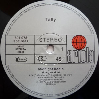 Taffy : I Love My Radio (Midnight Radio) (12", Maxi)