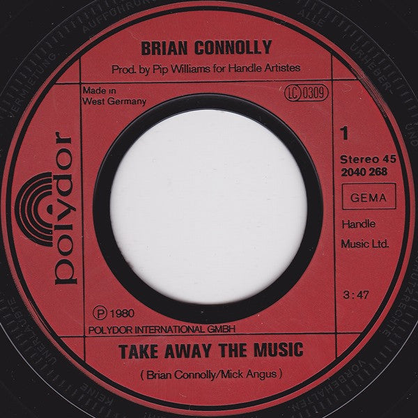 Brian Connolly : Take Away The Music (7", Single)