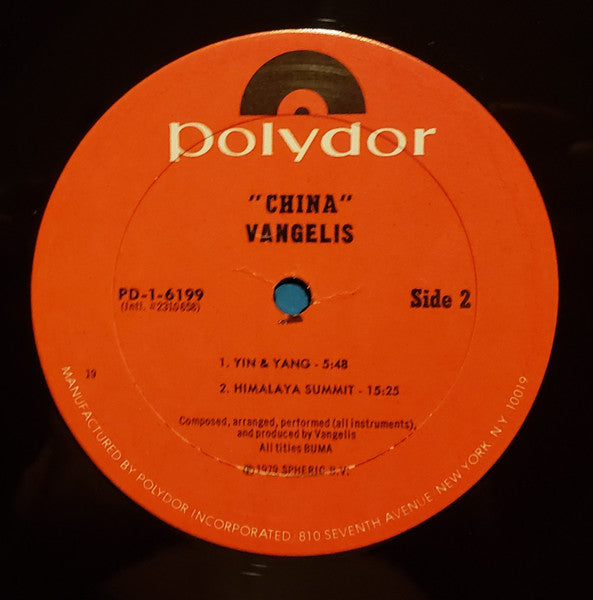 Vangelis : China = 中國 (LP, Album, 19,)