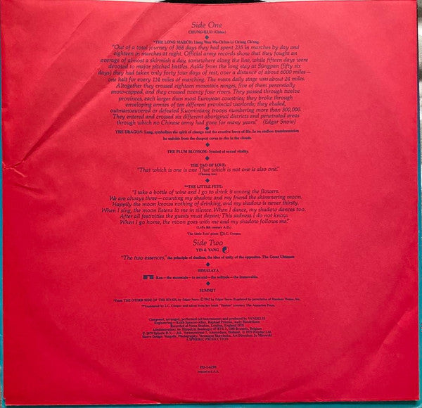Vangelis : China = 中國 (LP, Album, 19,)