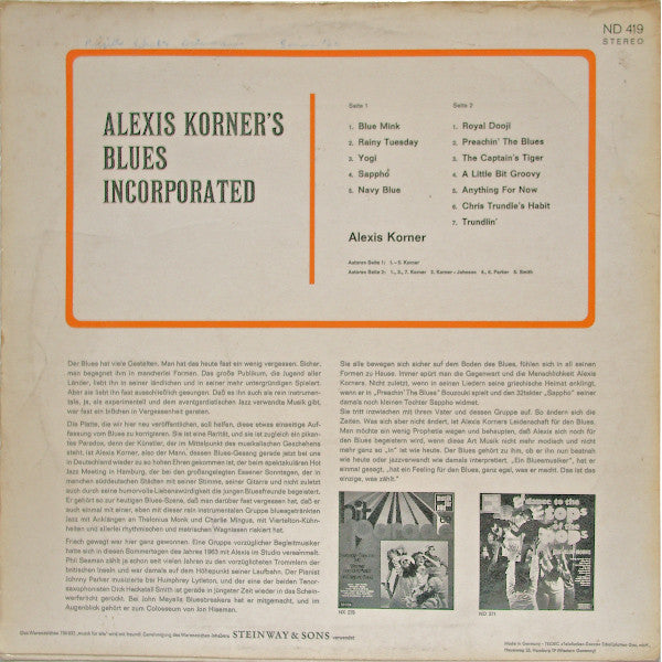 Alexis Korner's Blues Incorporated* : Alexis Korner's Blues Incorporated (LP, RE)