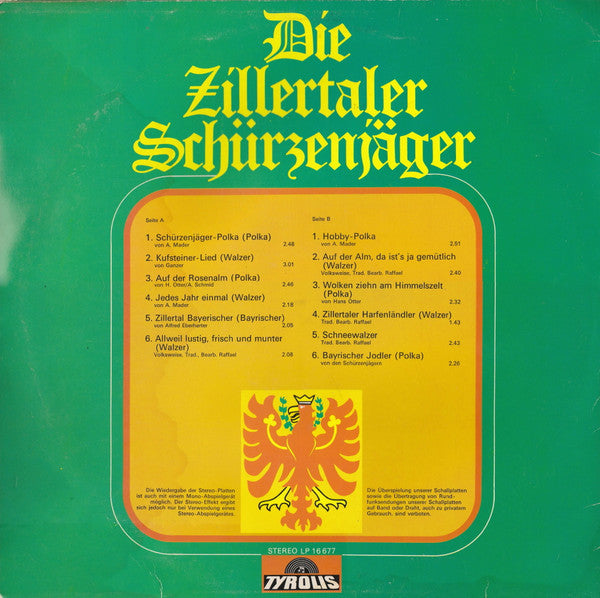 Die Zillertaler Schürzenjäger* : Die Zillertaler Schürzenjäger (LP, Album)