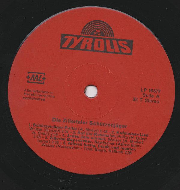 Die Zillertaler Schürzenjäger* : Die Zillertaler Schürzenjäger (LP, Album)