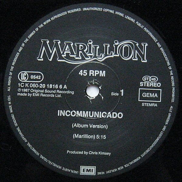 Marillion : Incommunicado (12")
