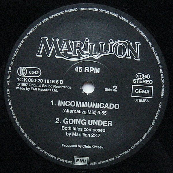 Marillion : Incommunicado (12")