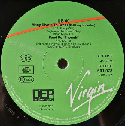 UB40 : Many Rivers To Cross (12", Single)
