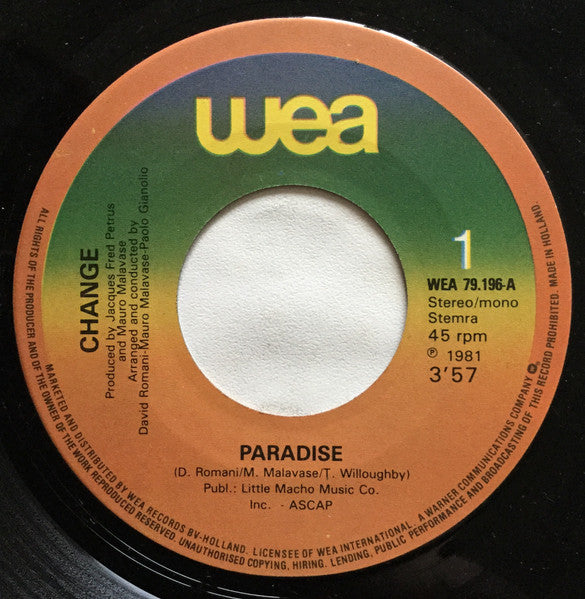 Change : Paradise (7")
