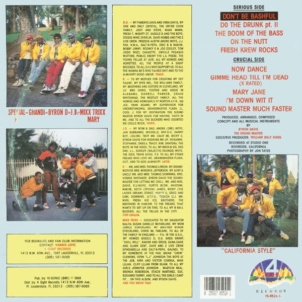 Byron Davis And The Fresh Krew* : Don't Be Bashful (LP, Album)