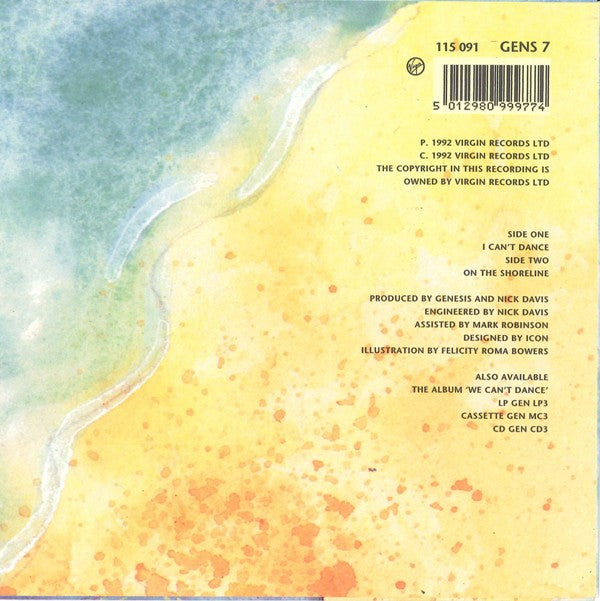Genesis : I Can't Dance (7", Single)