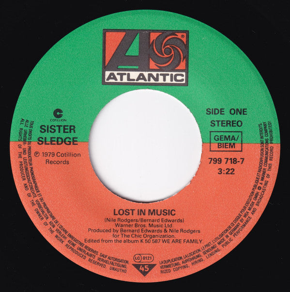 Sister Sledge : Lost In Music (7", Single)
