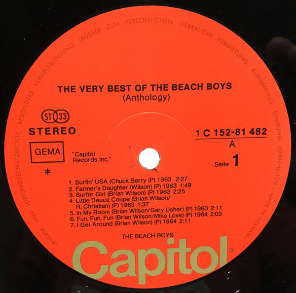 The Beach Boys : The Very Best Of The Beach Boys (Anthology 1963-69) (2xLP, Comp, Duo)
