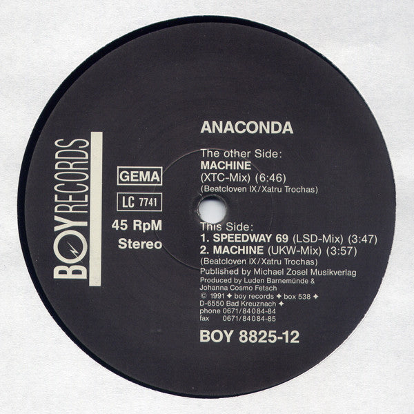Anaconda : Machine (12", Maxi)
