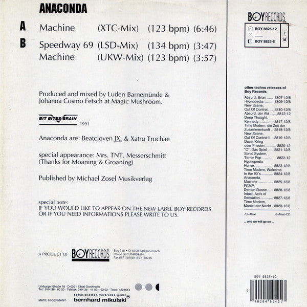 Anaconda : Machine (12", Maxi)