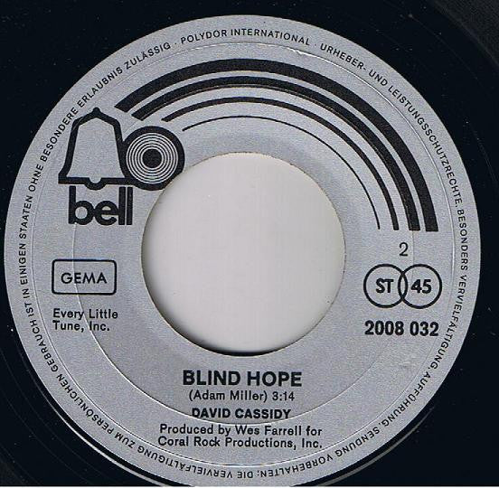 David Cassidy : Could It Be Forever / Blind Hope (7", Single)