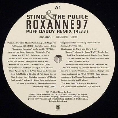 Sting & The Police : Roxanne '97 (Puff Daddy Remix) (12", Promo)