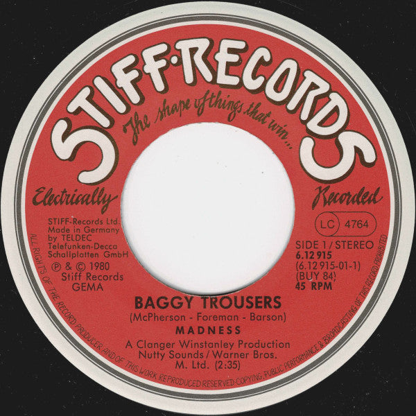Madness : Baggy Trousers (7", Single)