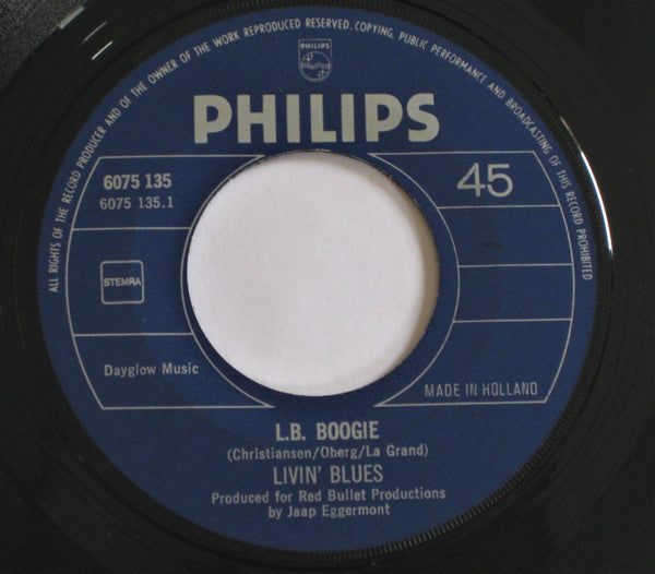Livin' Blues : L.B. Boogie / Johnny W. (7", Pap)