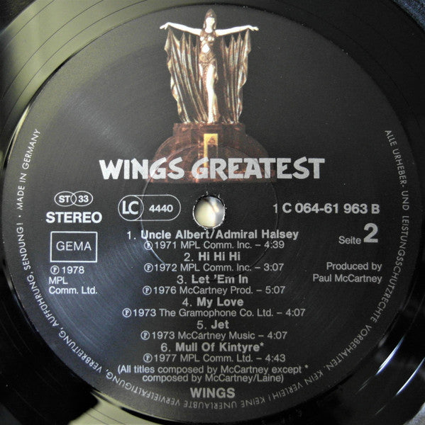 Wings (2) : Wings Greatest (LP, Comp)
