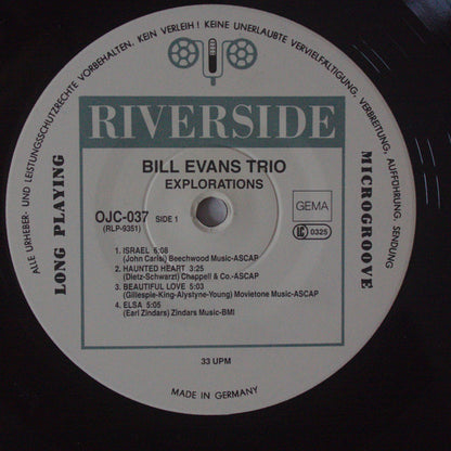 Bill Evans Trio* : Explorations (LP, Album, RE)