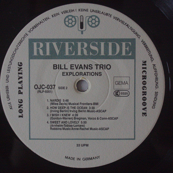 Bill Evans Trio* : Explorations (LP, Album, RE)
