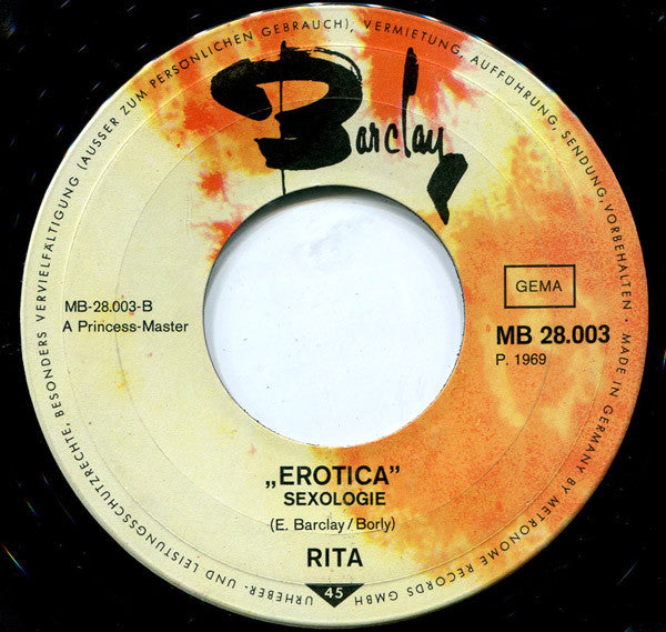 Rita* : Erotica  (7", Single)