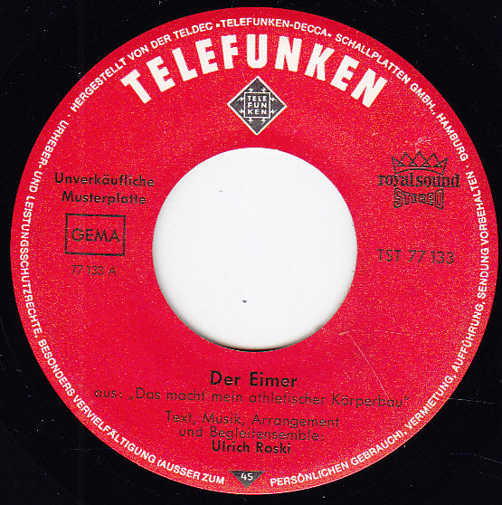 Ulrich Roski : Der Eimer / Am Liebsten Wär' Ich Tot (7", Single, Promo)