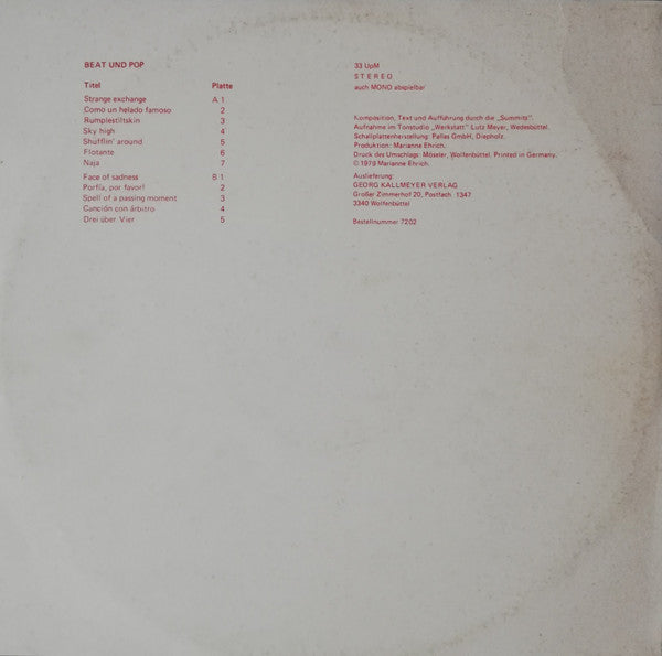 Summits : Beat + Pop - Grundformen Und Tänze (LP, Album, RP)