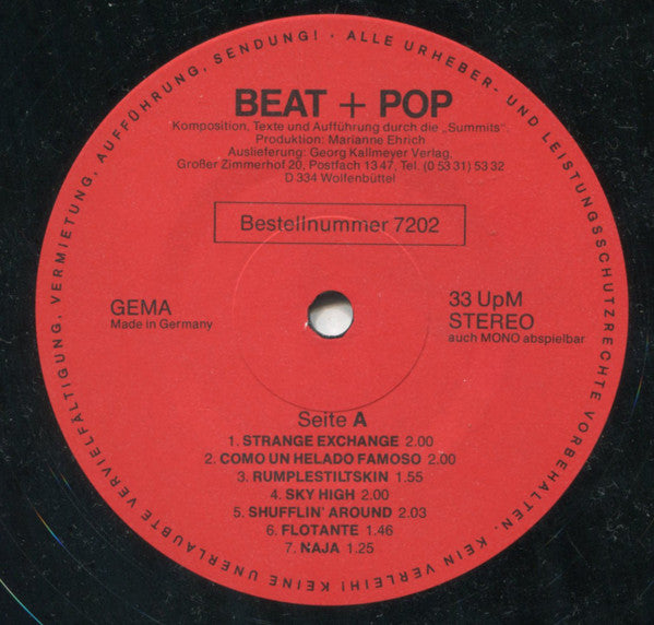 Summits : Beat + Pop - Grundformen Und Tänze (LP, Album, RP)