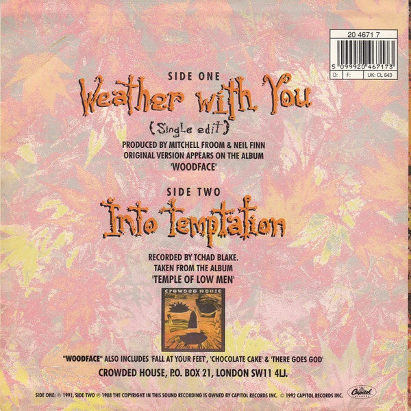 Crowded House : Weather With You (7", Single)
