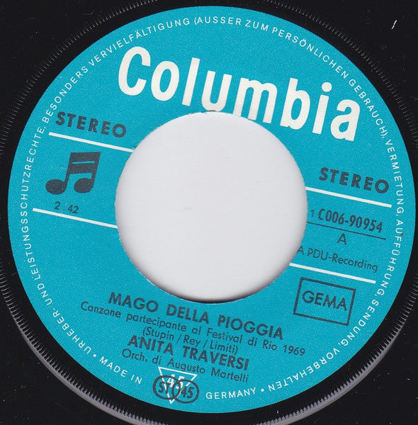 Anita Traversi : Mago Della Pioggia / Quello Sguardo Lontano (7")