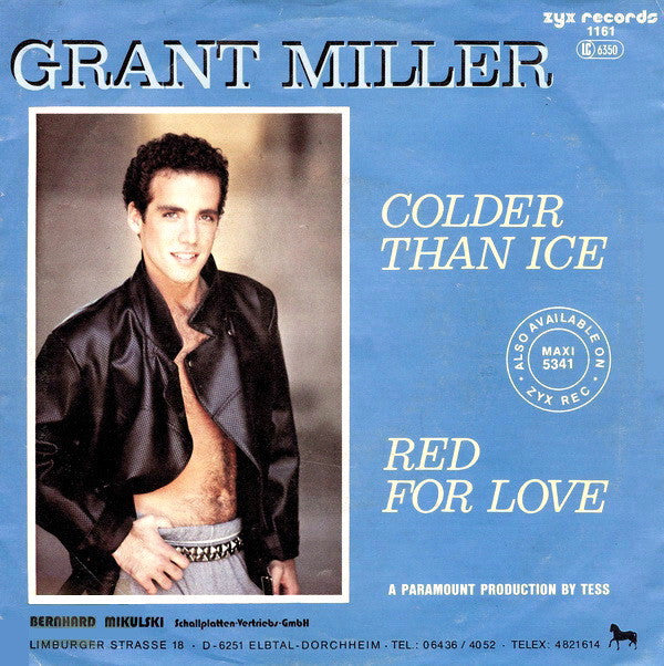 Grant Miller : Colder Than Ice / Red For Love (7", Single)