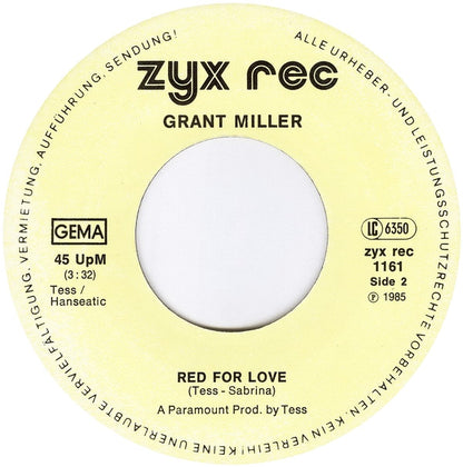 Grant Miller : Colder Than Ice / Red For Love (7", Single)