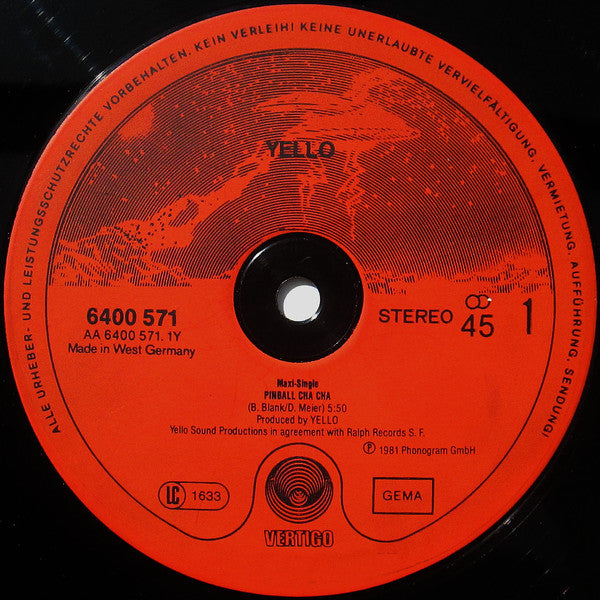 Yello : Pinball Cha Cha / Bostich (N'est-Ce Pas) (12", Maxi)