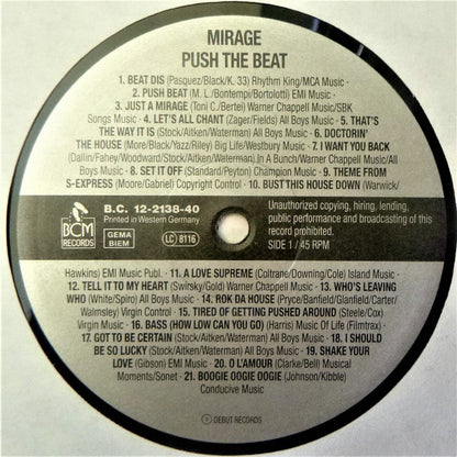 Mirage (12) : Push The Beat (12", P/Mixed)