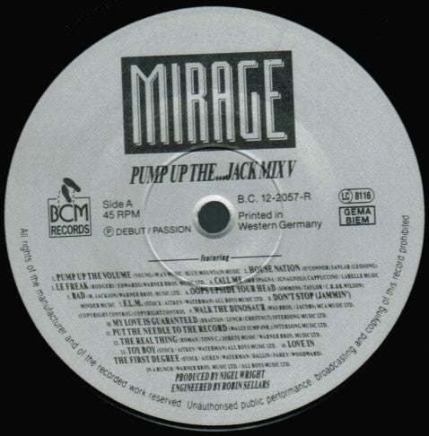 Mirage (12) : Pump Up The...Jack Mix V (12", P/Mixed)