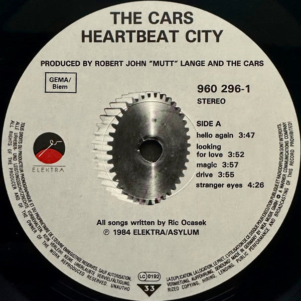 The Cars : Heartbeat City (LP, Album, Gat)