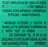 Dawid Podsiadło : Małomiasteczkowy (LP, Album, Whi)