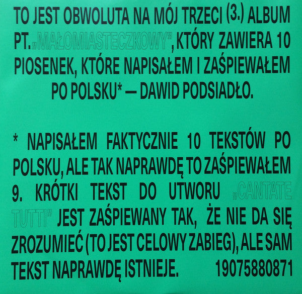 Dawid Podsiadło : Małomiasteczkowy (LP, Album, Whi)