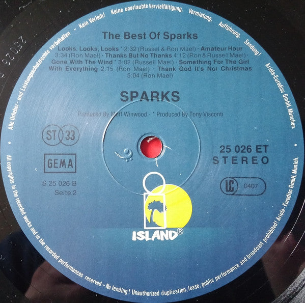Sparks : The Best Of Sparks (LP, Comp)
