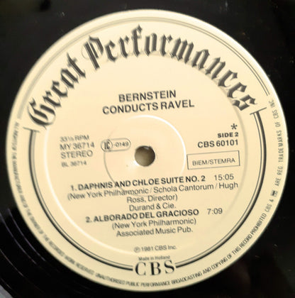 Bernstein* conducting the New York Philharmonic and the Orchestre National De France / Ravel* : Bolero / La Valse / Alborada Del Gracioso / Daphnis Et Chloe Suite No. 2 (LP, Comp)