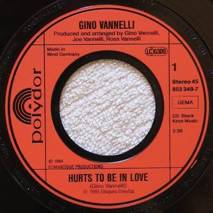 Gino Vannelli : Hurts To Be In Love (7", Single)
